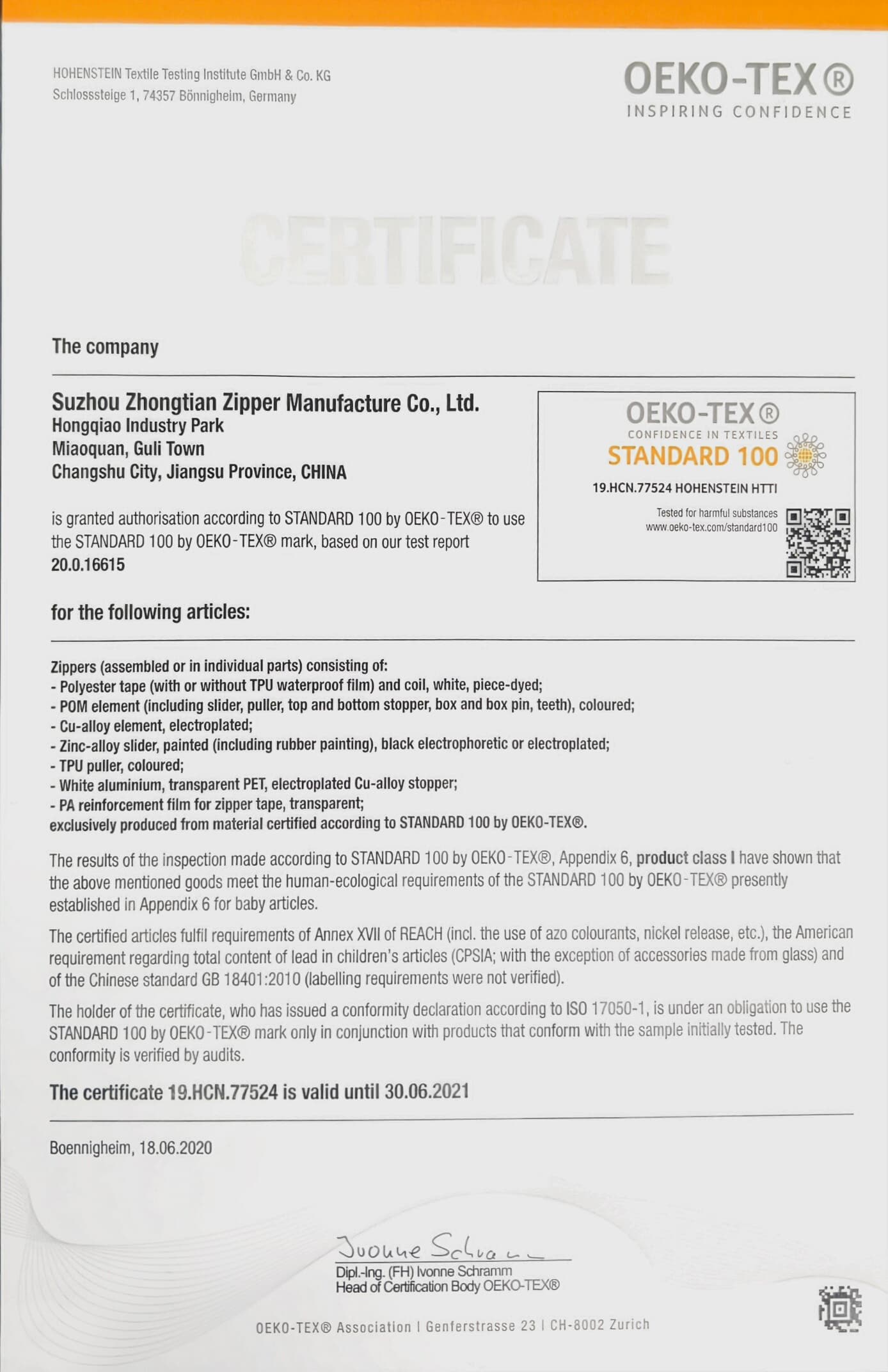 OEKO-TEX® Standard 100